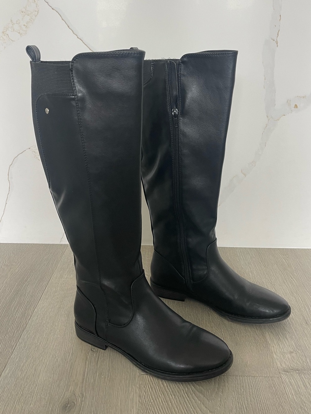 Black Tall Riding Boots 16" Shaft
